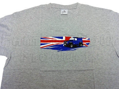 T Shirt (Grey) Union Jack Design - Extra Extra Large - Land Rover Freelander 2 (L359) - Gift Ideas