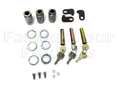 FF010139 - Barrel Lock & Key Set of 3 with Matching Keys - Land Rover Series IIA/III