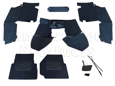 Front Carpet Set - Premium Quality - Black - Land Rover 90/110 & Defender (L316) - Interior