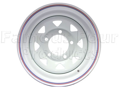 White 8 Spoke Steel Wheel 7x16 - Land Rover Discovery 1995-98 Models - Tyres, Wheels and Wheel Nuts