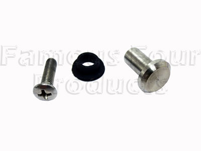 Sliding Side Window Catch Screw and Finisher with Stepped Rubber Washer - Range Rover Classic 1970-85 Models - Body