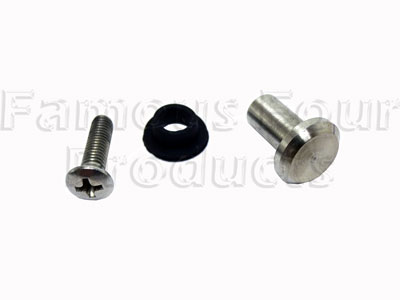 FF010356 - Sliding Side Window Catch Screw and Finisher with Stepped Rubber Washer - Classic Range Rover 1970-85 Models