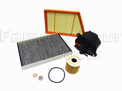 Service Filter Kit - Oil Air Fuel Pollen Filters with Drain Plug Washer - Range Rover Evoque 2011-2018 Models (L538) - 2.2 Diesel Engine