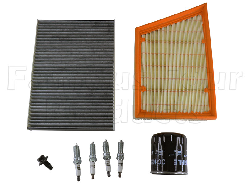 Service Filter Kit - Oil Air Fuel Pollen Filters with Drain Plug Washer - Range Rover Evoque 2011-2018 Models (L538) - Si4 2.0 Petrol Engine