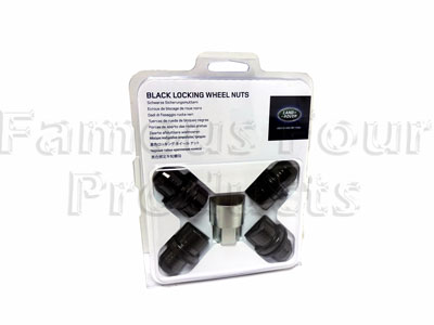 Locking Wheel Nut Kit for 4 Alloy Wheels Only - Black - Range Rover Third Generation up to 2009 MY (L322) - Tyres, Wheels and Wheel Nuts