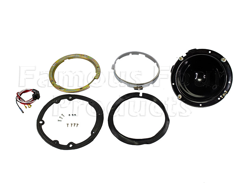 Metal Headlamp Backing Bowl and Adjusters - Land Rover Series IIA/III - Electrical