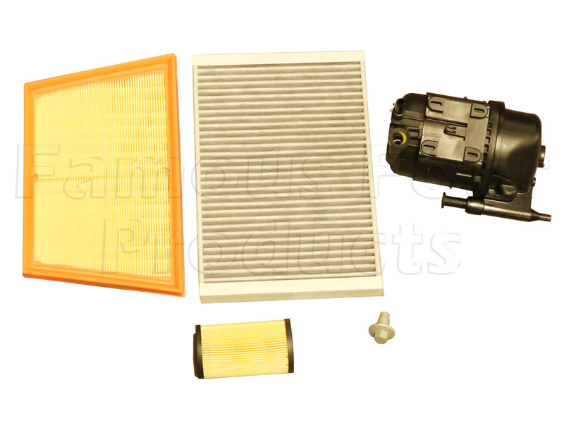 FF011007 - Service Filter Kit - Oil Air Fuel Pollen Filters with Drain Plug and Washer - Range Rover Evoque 2011-2018 Models