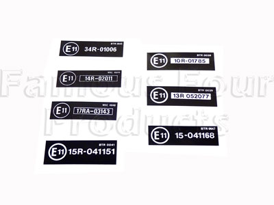 FF011087 - Slam Panel Decals - E11 Set - Classic Range Rover 1986-95 Models