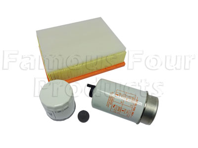 Service Filter Kit - Oil Air Fuel Filters with Drain Plug - Land Rover 90/110 and Defender - General Service Parts