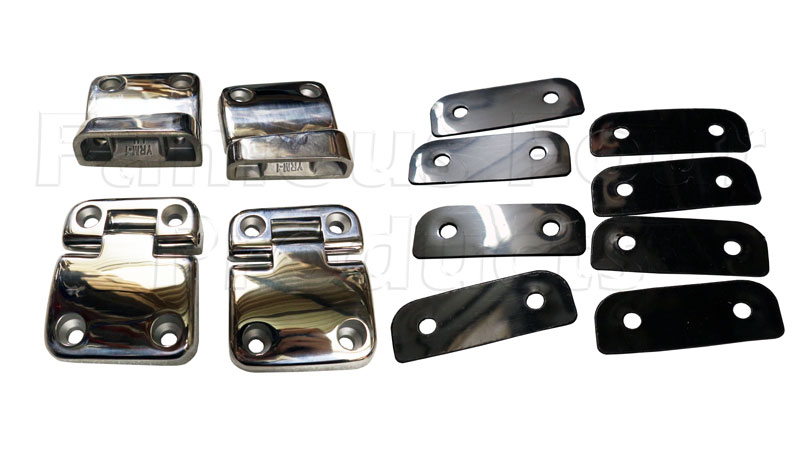 Rear Side Door Hinge Kit - Stainless Steel - Land Rover 90/110 & Defender (L316) - Body Fittings