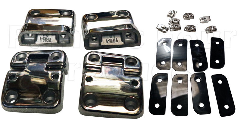 Front Door Hinge Kit  - Stainless Steel - Land Rover 90/110 & Defender (L316) - Body Fittings