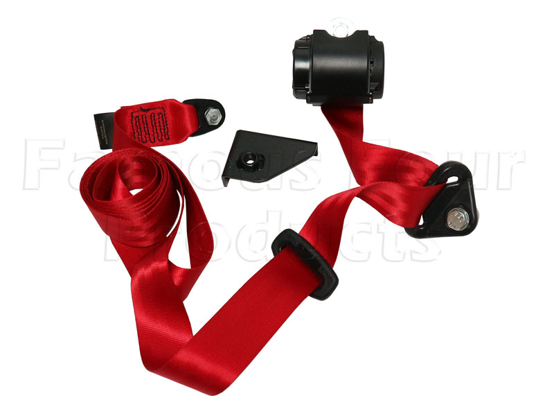 FF013093 - Seat Belt - Red Colour - Land Rover 90/110 & Defender