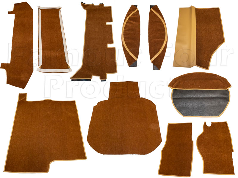 FF013396 - Carpet Set - Rusty/Golden Brown - 12 Piece - Classic Range Rover 1970-85 Models