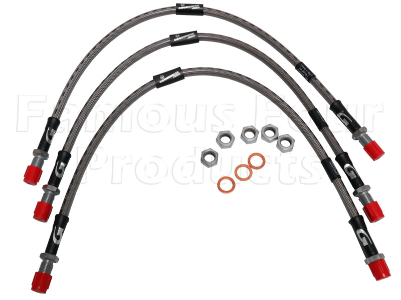 FF013454 - Braided Brake Flexi-Hose Kit - EXTENDED - Land Rover Series IIA/III