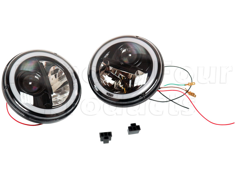 Headlamps (Pair) - LED with Halo - Range Rover Classic 1986-95 Models - Electrical