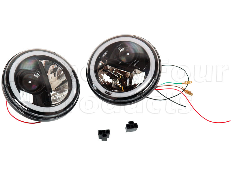 Headlamps (Pair) - LED with Halo - Classic Range Rover 1986-95 Models - Electrical