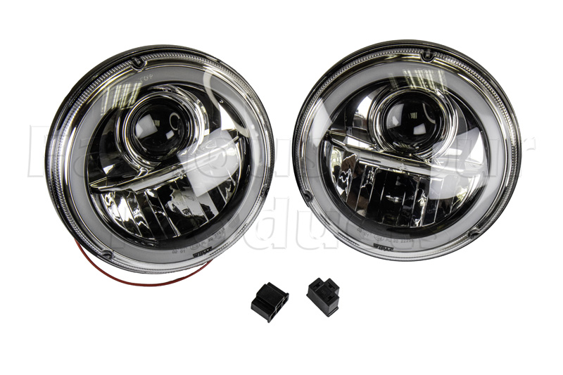 FF013554 - Headlamps (Pair) - LED with Halo - Land Rover 90/110 & Defender