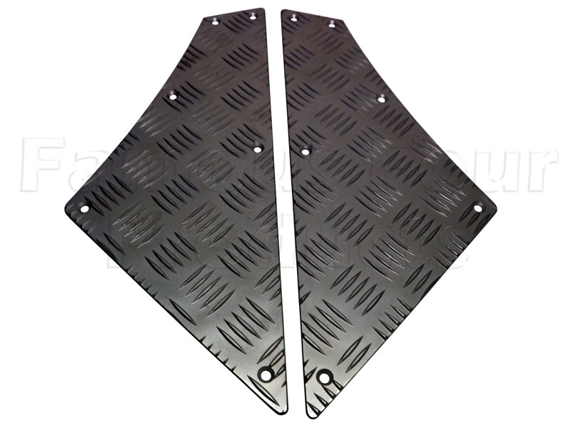 110 Chequerplate Rear of Rear Side Door Lower Quadrant Protectors - Land Rover 90/110 & Defender (L316) - Off-Road