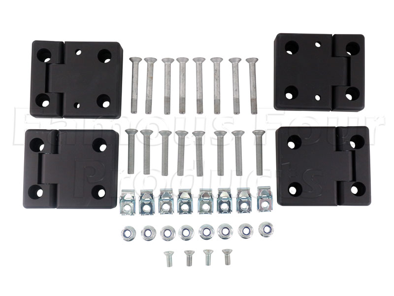 Front Door Hinge Kit - Anodised Aluminium - Land Rover Series IIA/III - Body