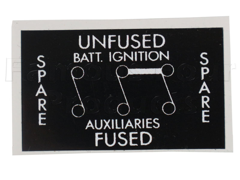 FF014699 - Decal - Fuse Box Cover - Classic Range Rover 1970-85 Models