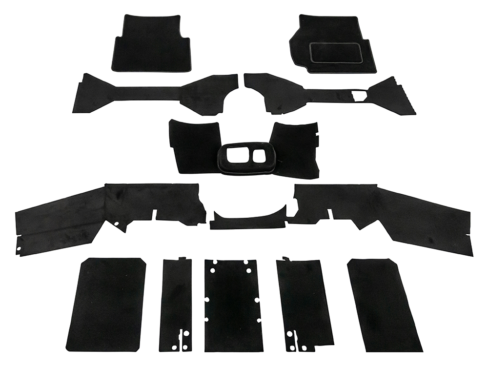 Front Carpet Set - Black - Land Rover 90/110 & Defender (L316) - Interior