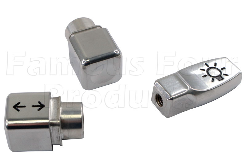 Switch End Caps - Polished Aluminium - Land Rover 90/110 & Defender (L316) - Interior Accessories